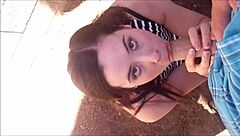 Teen with an amazing body gets off on a real cock in the open air