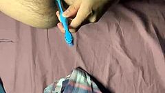 First-time gay guy experiences intense pleasure in solo video