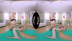 Shemale's Virtual Reality Ass Workout with Toys