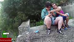 Horny couple sucks hard in the great outdoors