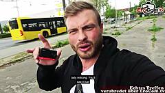 German MILF with short hair has a hot sex date in the open air
