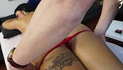 Watch as the masseur takes on a stunning brunette in part 3 of this steamy video
