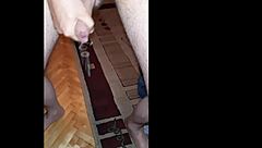 Gay amateur enjoys slow motion cumshot