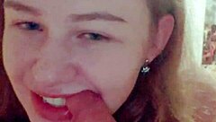 Real amateur teen gives me an intense blowjob