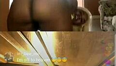 BBW with a juicy ass twerks and shakes her booty on live stream