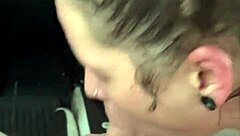 Tattooed pornstar gives a public blowjob like a pro
