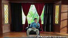 Jock threesome with Pledge showing his worthiness