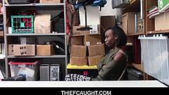 Busted thief caught in the act of shoplifting in intense interracial encounter
