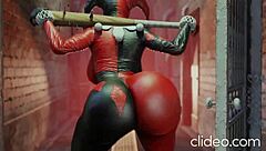 Harley Quinn's big bubble butt bounces in a wild twerk session