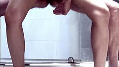 Small-titted housekeeper gets naughty in the shower with doggystyle and ass