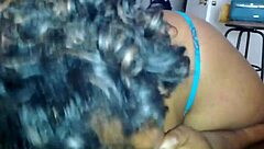 Curly-haired babe goes wild with deepthroat action