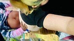 Amateur couple gets naughty in public with big ass and big boobs