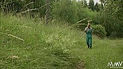 A German babe gets caught in the act by an unexpected weblink