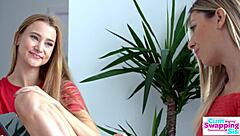 European vacation turns into hardcore cock-sucking and pussy-licking with a blonde step sis