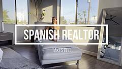 A brunette Spanish realtor gets pounded by a monster black cock