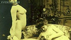Retro lesbians in a sensual and hairy fantasy