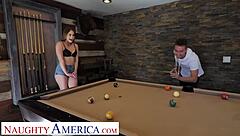 Blonde bombshell Kenzie Madison shows off her natural tits and bubble butt in pool