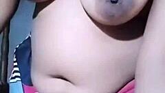 Indian bhabhi's creamy breasts are on full display