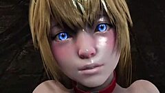 Big ass blonde girl in cowgirl position gets pounded by monster in hentai video