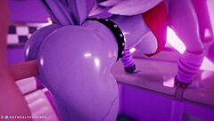 Fnaf roxy gets her ass stretched in cartoon porn