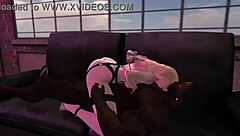 Interracial Riding with a Big Black Cock