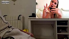 Goddess gives a titjob and blowjob with hands-free orgasm
