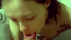 Big tits and juicy ass get some solo action in the bathroom