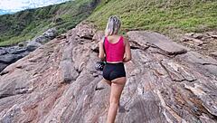 Amateur couple indulges in outdoor anal sex and big ass play