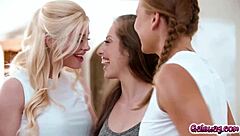 Big tit MILF and blonde engage in a rimjob duel with cunnilingus and face sitting