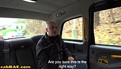 Busty Russian taxi driver takes on a big cock in outdoor car sex