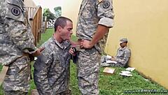 Enjoy a gay military adventure with a hot blowjob