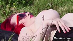 Flirty peach swallows massive cum in blowbang facial