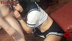 Wet asian teen 18+ leena sucks big cock before sex!