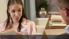 BLONDE STUDENT FUCKS HER TEACHER HARD ON IZIPORNO