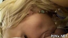 Petite teen intensely licks balls in pov blowjob contest