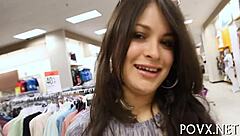 Teen 18+ Sucks Cock Sloppily in POV. Her Cunt Gets Hardcore Fucking.