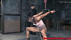 Ebony girl submits to maledom master