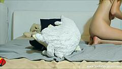 Mature blonde amateur uses big dildo on her pussy and ass during solo masturbation session