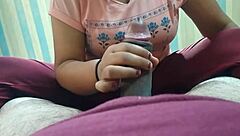 Indian nurse with big boobs gives early morning blowjob