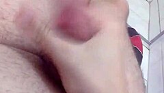 Watch her stroke my cock before the shower!