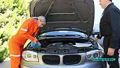 Blonde Argentinian Gets Assfucked On Car By Mechanic