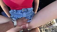 roughly fucking milf's ass outdoors on the road