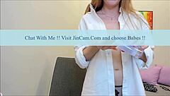 skinny girl chats on webcam casually