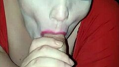 BBW tranny services big white cock in homemade POV