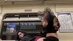 Having public sex in a subway train car, giving blowjobs outdoors.