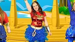 Alyssa from bounce patrol showcases natural tits in clothed setting