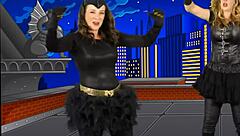 Alyssa from bounce patrol showcases natural tits in clothed setting