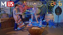 Kira Noir deepthroats Christian Castillo in Jerkaoke Ep1