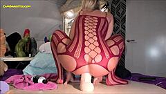 Hey, watch Siswet wreck her ass with a huge dildo on camgangster!