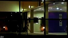 blonde girl in bikini enjoys a hassle-free night outdoors